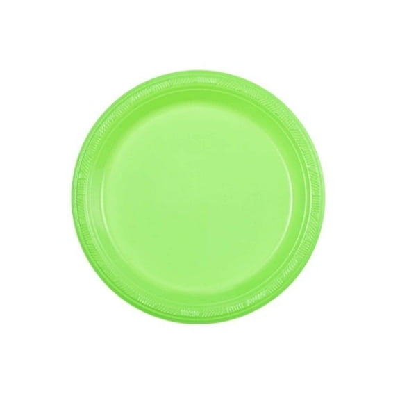 Lime Green Plastic Plate 7": 15 Pack