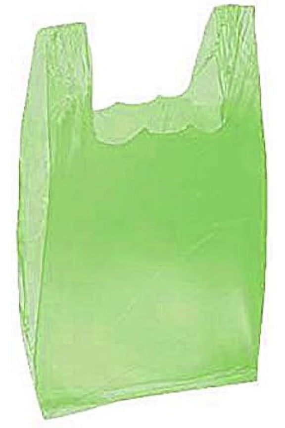 Lime Green Plastic Small T-Shirt Bags 8 x 5 x 16 Inches - Case of 2000