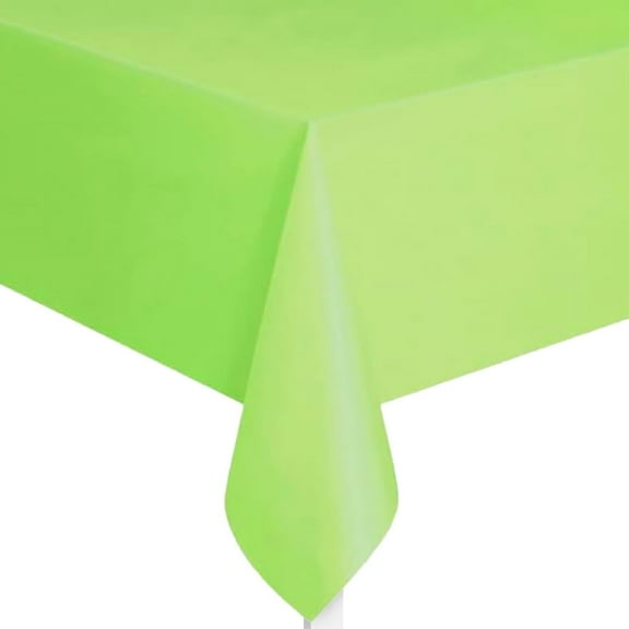 Unique Rectangular Plastic Table Cover, (54" x 108") 1 Count, Lime Green