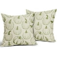 thumbnail image 1 of Lime Green Pumpkin Fall Pillow Covers 20x20 Set of 2 Autumn Themed Thanksgiving Harvest Print Decorative Throw Pillows Outdoor Farmhouse Pillowcases Cushion Case Seasonal Decor for Couch Sofa Bed, 1 of 1