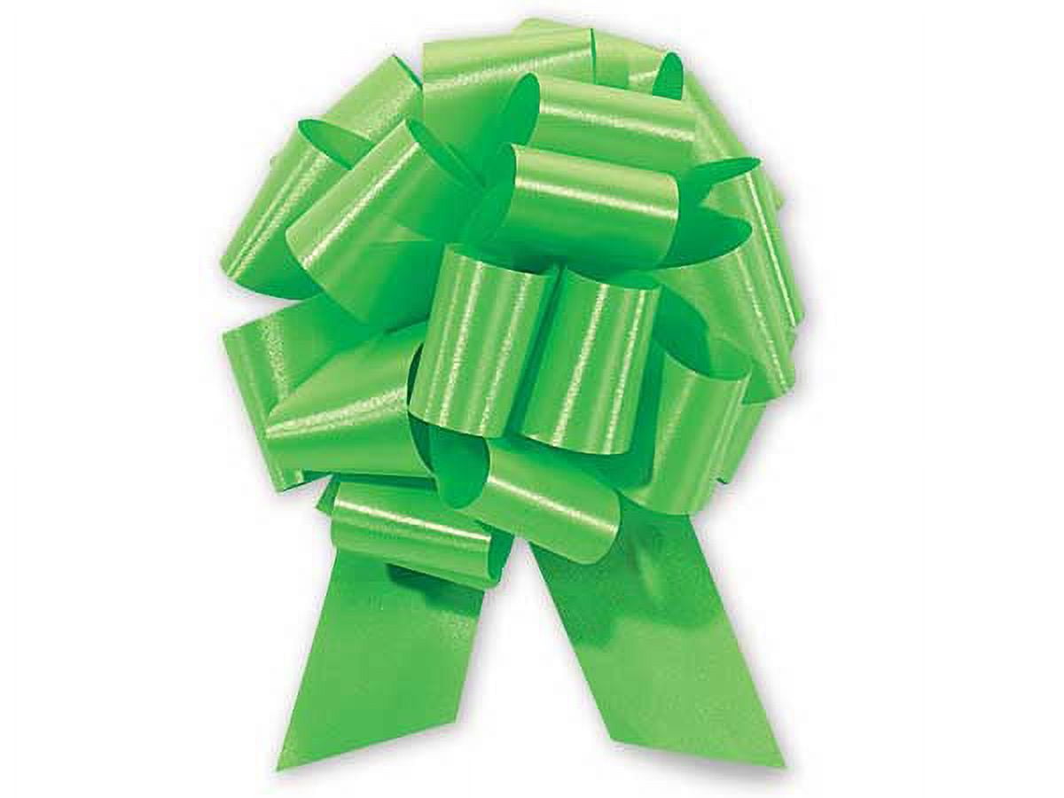 Lime Green Satin 5inch Gift Wrapping Decorative Pull Bows -10pack