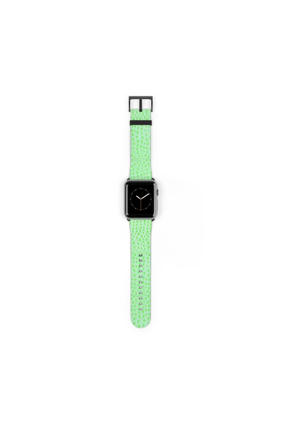 Lime Green Snakeskin Print Faux Leather Band For Apple Watch-Series 1-9/SE