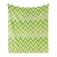 thumbnail image 1 of Lime Green Soft Flannel Fleece Blanket, Chevron Traditional Zig Zag Pattern with Symmetric Lines Tribal Modern Pattern, Cozy Plush for Indoor and Outdoor Use, 70" x 90", Pale Green, by Ambesonne, 1 of 5