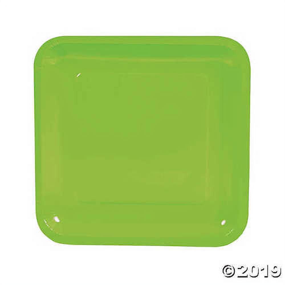 Square green 2024 paper plates