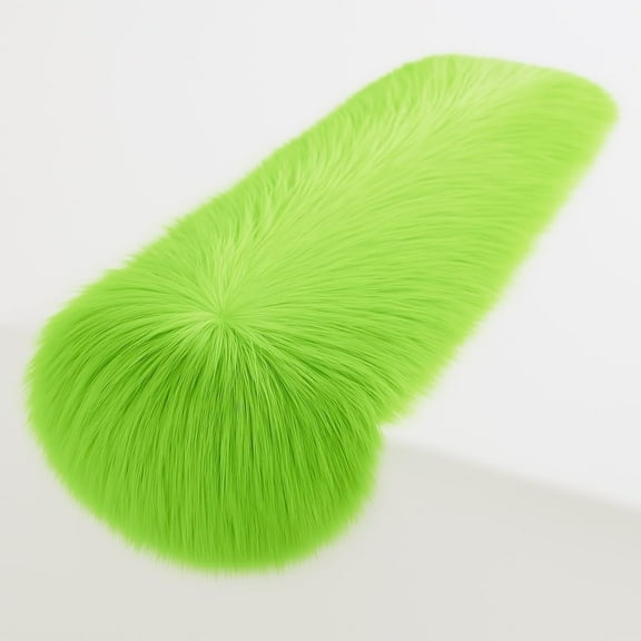 FabricLA Lime Green Faux Fur Accent Cut 14 x 24 Inches with Rounded Edges for Holiday & Christmas Decor