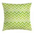 thumbnail image 1 of Lime Green Throw Pillow Cushion Cover, Chevron Traditional Zig Zag Pattern with Symmetric Lines Tribal Modern Pattern, Decorative Square Accent Pillow Case, 24 X 24 Inches, Pale Green, by Ambesonne, 1 of 2