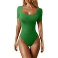 thumbnail image 1 of Lime Green Track Athletic Yoga Brunch Overalls for Women Bodycon Lower Belly Fat Stomach Plain Overalls Shapewear Body Suit Shorts One Piece Teen Girls 2025 M, 1 of 3