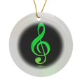 thumbnail image 1 of 3drose, Lime Green Treble Clef, Circle Porcelain Ornament, 1 of 7