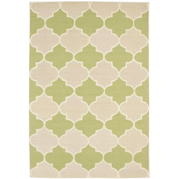 Lime Green Trellis 5X8 Hand-Tufted Modern Rug