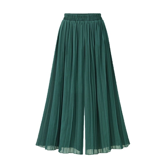 Lime Green Trousers Pants for Women Summer Fall Chiffon Lounge Straight Leg Elastic Waist Plain Trousers Pants Women 2026 Clothing Trendy 3XL