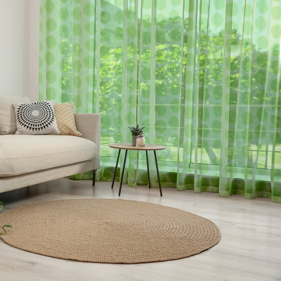 Lime Green Tulle Curtains with Rod Pocket, Simplistic Formless Geometric Shapes in Different Shades Theme, Sheer Drape for Wedding Party 2 Panels, 7 Sizes, Almond Green, by Ambesonne