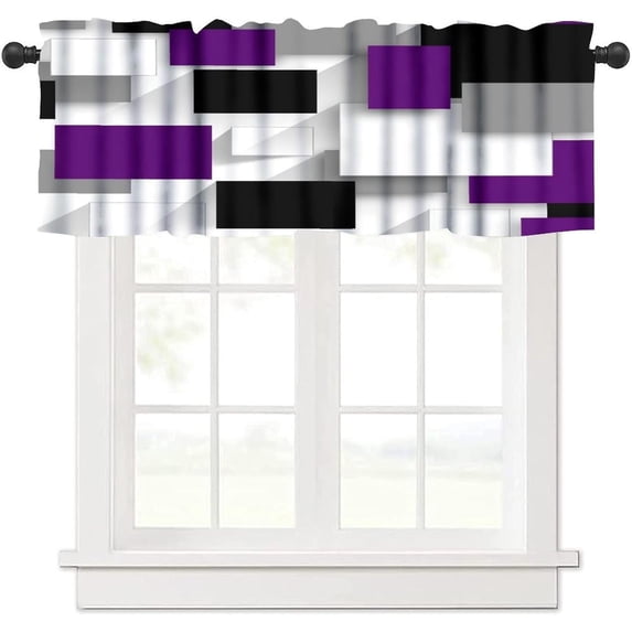Lime Green Valance Curtain Light Fresh Modern Abstract Geometric Rod Pocket Valance Window Treatments Short Curtains for Kitchen Bathroom Farmhouse Living Room Bedroom Decor 54x18inch