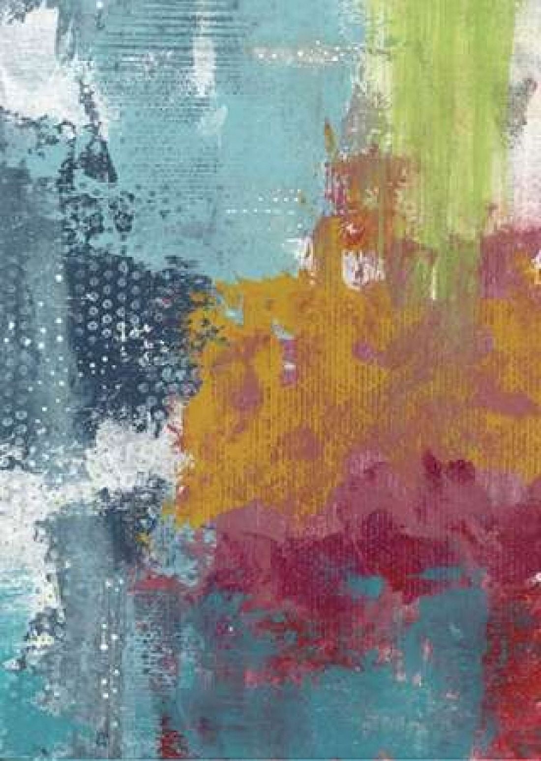Lime Green Waterfall Abstract Canvas Art - Sarah Ogren (20 x 28)