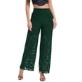 thumbnail image 1 of Lime Green Women Trousers Pants for Women Lace Lounge High Cut Flare Wide Leg Basic Long Boot Cut Leg Summer Fall 2026 Clothing Trendy Regular Fit XL, 1 of 6