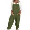 thumbnail image 1 of Lime Green Womens Casual Bib Pants Jumpsuits Pants One Piece for Ladies Faux Gauze Linen Loose Fit Thin Overall Straight Leg Basic Long Leg Summer Fall Bib Pants 2025 XL, 1 of 8