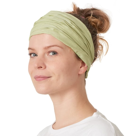 Lime Green Yoga Bandana Scarf Headband - Womens Head Cover, Elastic, Boho Accessory