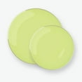thumbnail image 1 of Lime Green w/ Gold Rim 10" Plastic Wedding Dinner Plates 10ct., 1 of 1