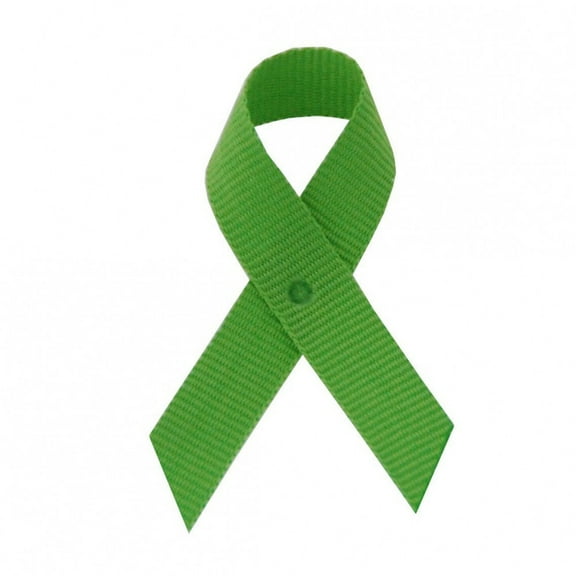 Lime Grosgrain Awareness Ribbons - Bag of 250 Lapel Ribbons w/ Clutch Pins