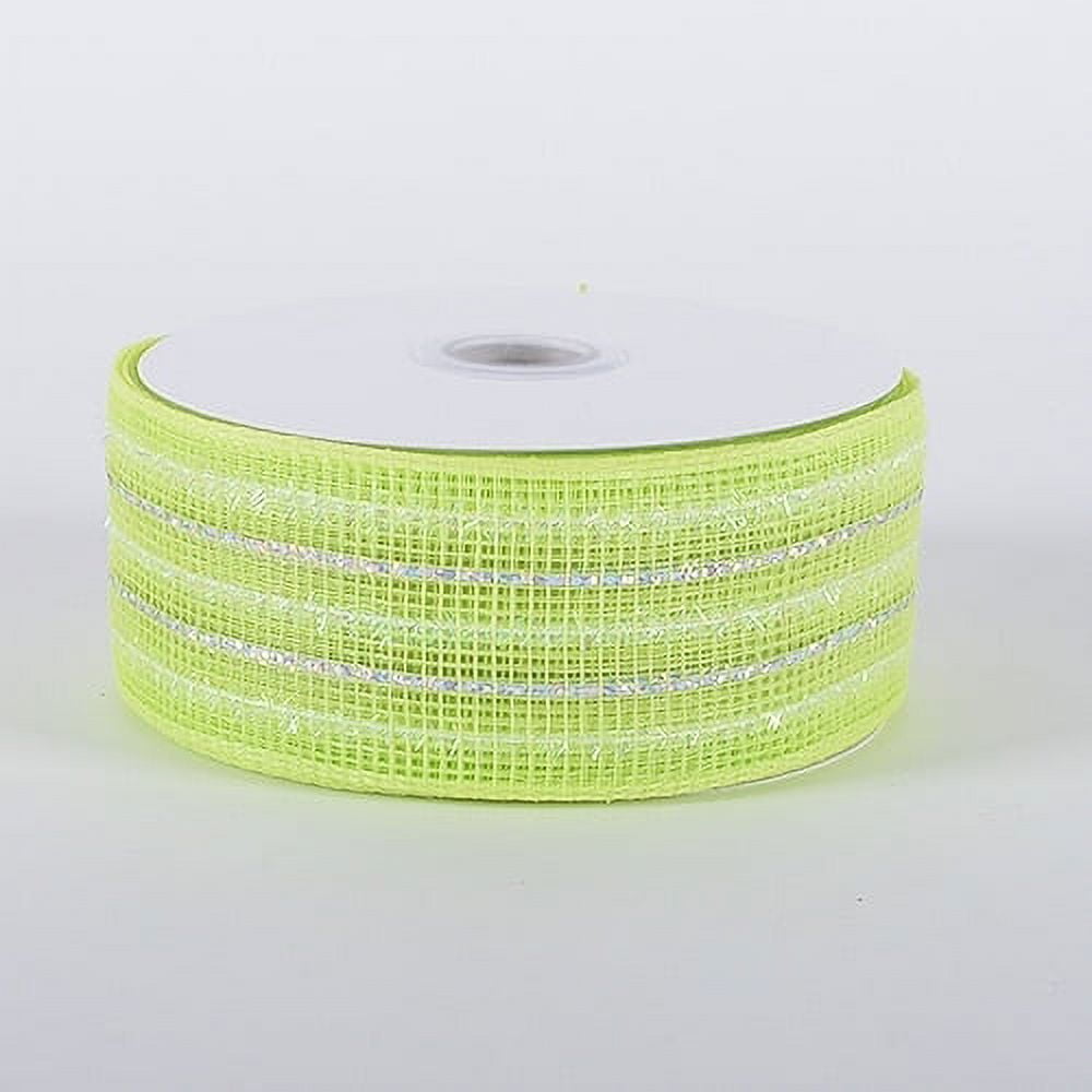Lime - Laser Metallic Mesh Ribbon - ( 4 Inch x 25 Yards ) - Walmart.com
