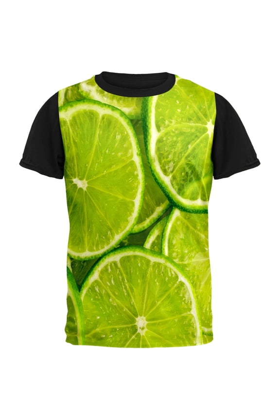 Lime Limes Citrus Adult Black Back T-Shirt - Small