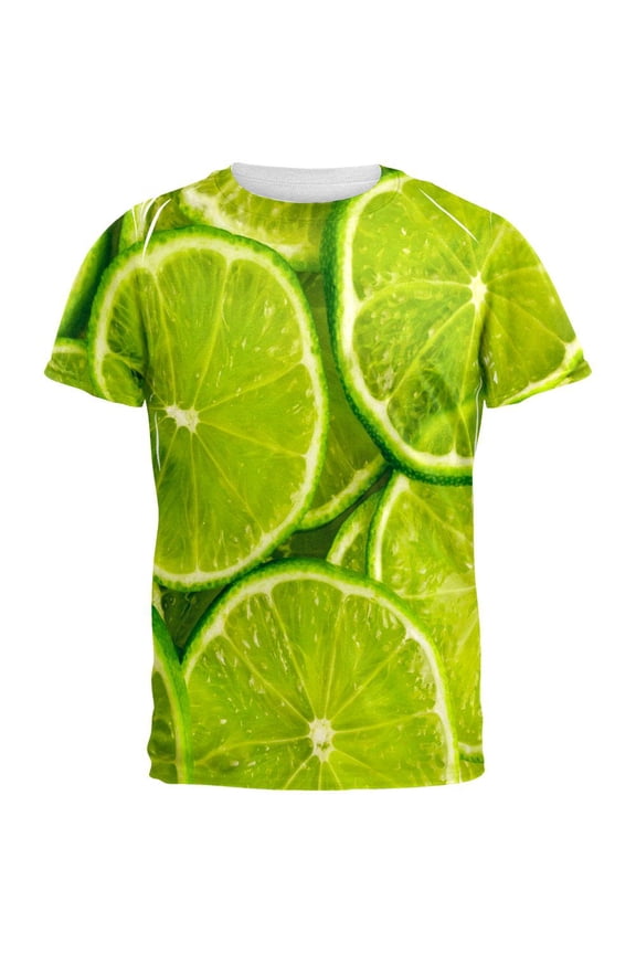 Lime Limes Citrus All Over Adult T-Shirt - Large