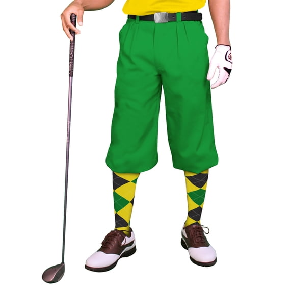 Lime Microfiber Golf Knickers ( Plus Fours) for Men - 24"