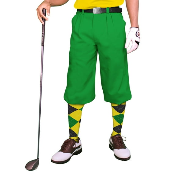 Lime Microfiber Golf Knickers ( Plus Fours) for Men - 54"