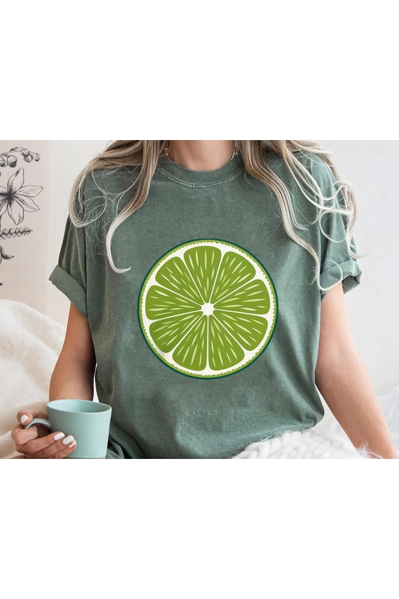 Lime Slice Graphic T-Shirt: Summer Citrus Tee, Foodie Gift TSHIRT All Size S-5XL
