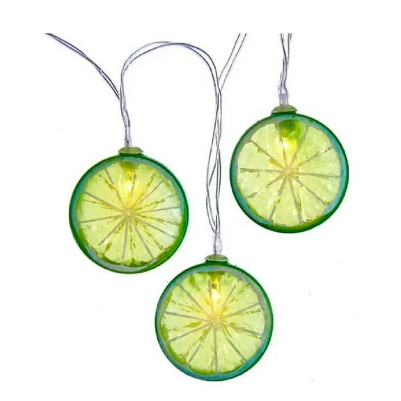 Lime Slices LED Battery Operated Christmas Light String Set of 10 BAT3003