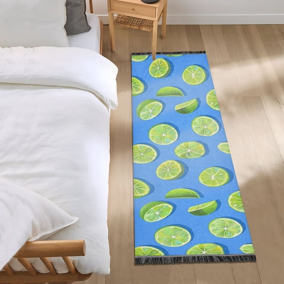 Lime Slices Runner Area Rug 2x6 Soft Non-Slip Washable Bedside Carpet for Hallway Bedroom Living Room Home Decor