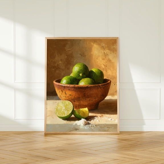 Lime Still Life Print, Mexican Kitchen And Hacienda Art