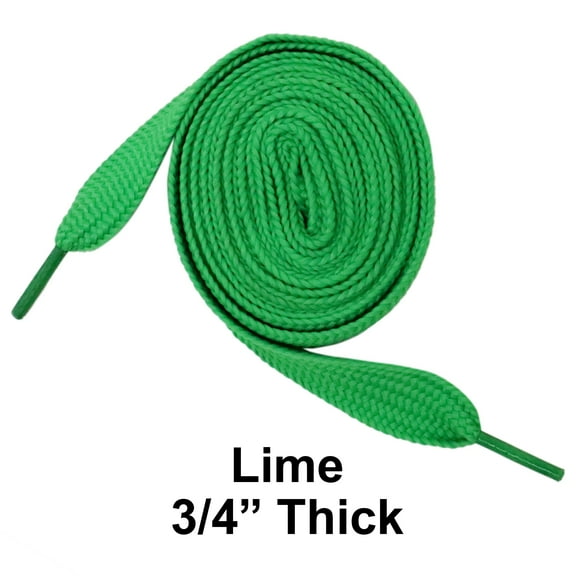 Lime Thick 3/4" Width Flat Athletic Sneaker 54 Inch Shoelaces