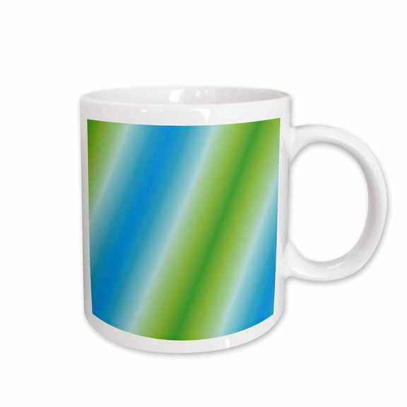 3drose, Lime to Turquoise Stripes, 15oz Mug