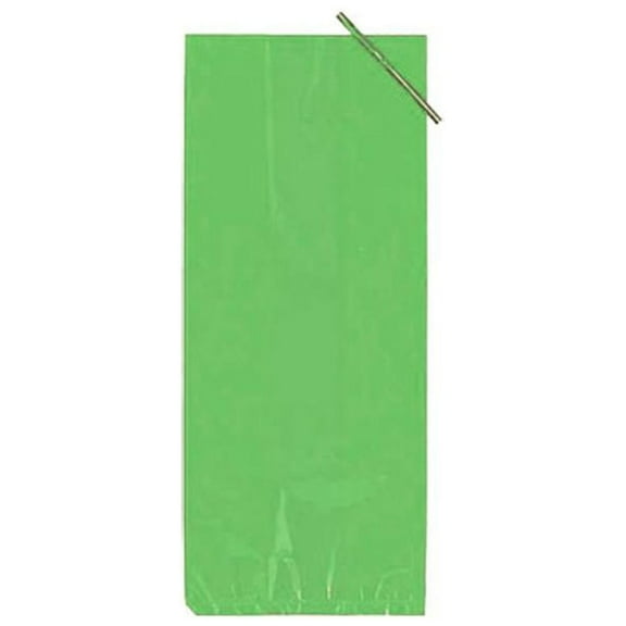 Lime Treat Bags | Green Gusseted Bags | Lime Green Poly Bags - 9in. x 4in. - 48 Pieces/Pkg. (fdp1230lime)