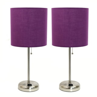 Purple Fabric Shade Mini Chrome Table Lamp