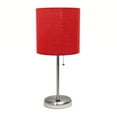 thumbnail image 1 of LimeLights Stick Lamp with USB charging port and Fabric Shade, Red, 1 of 10