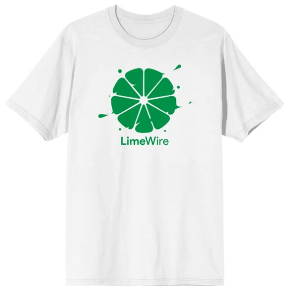 LimeWire Distorted Logo Crew Neck Short Sleeve Men's White T-shirt
-Medium