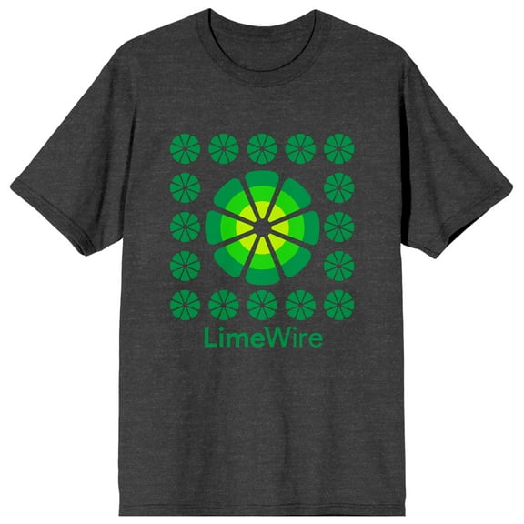 LimeWire Square Logo Art Formation Crew Neck Short Sleeve Charcoal Heather Women's T-shirt-Medium