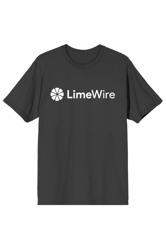 LimeWire White Logo Crew Neck Short Sleeve Charcoal Heather Men's T-shirt
-Medium