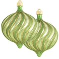 thumbnail image 1 of Christmas By Krebs 6" (150mm) Ornament [2 Pieces] Commercial Grade Indoor and Outdoor Shatterproof Plastic, Water Resistant Onion Shape Ornament Decorations (Green Onion with Glitter Swirls), 1 of 6