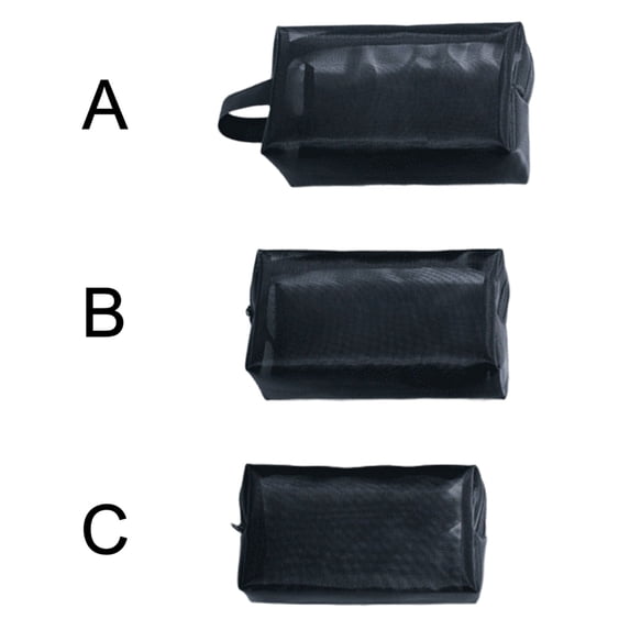 Limei 1 Pack Cosmetic Bag Transparent Washable Foldable Breathable Mesh Travel Zipper Makeup Bag