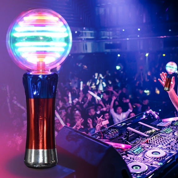 Limei 1 Pack Glow Stick, Flash Stick with 10 Lights Concert Decorative Active Atmosphere Plastic Luminous Round Ball Light Stick