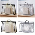 thumbnail image 1 of Limei 1 Pack Handbag Organizer Dust Bags Transparent Hanging Purse Organizer Wallet Storage Bag for Hanging Closet with Handle and Zipper Handbag-Grey,S, 1 of 7