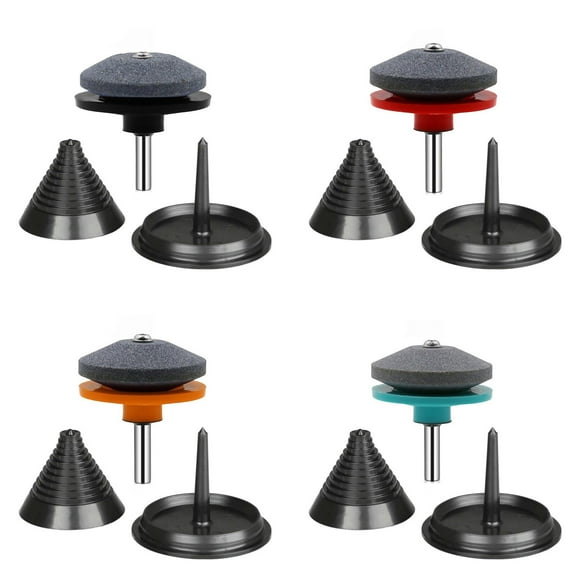 Limei 1 Pack Lawn Mower Blade Sharpener Universal Multi-Sharp Rotary Lawnmower Sharpen for Power Drill Hand Drill and Lawn Mower Blade Balancer (Red)