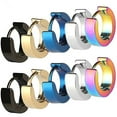 thumbnail image 1 of Limei 1 Pair Stainless Steel Mens Womens Hoop Earrings Piercings, 1 of 7