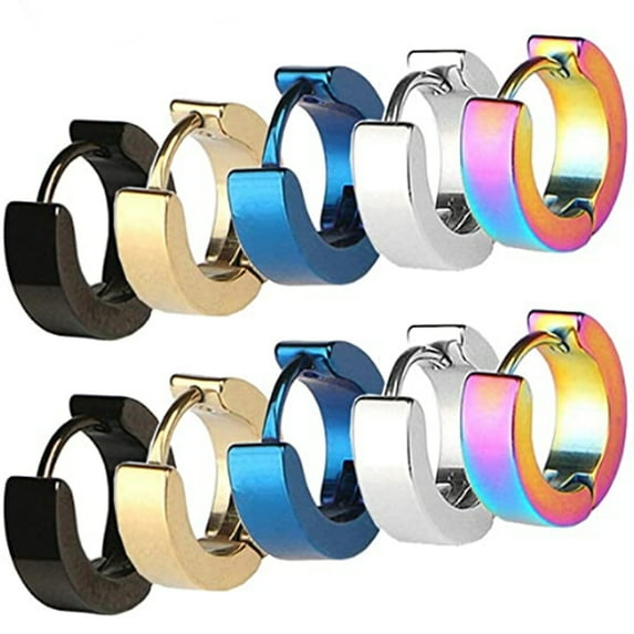 Limei 1 Pair Stainless Steel Mens Womens Hoop Earrings Piercings