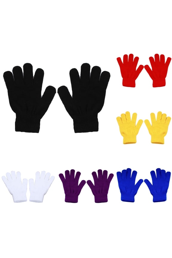 1 Pair Winter Magic Gloves Warm Strecty Knit Gloves For Men Women (Black)