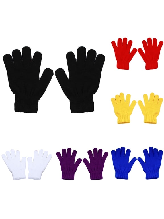 1 Pair Winter Magic Gloves Warm Strecty Knit Gloves For Men Women (Black)