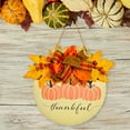 thumbnail image 1 of Limei 1 Pcs Door Plaque Wood Pumpkin Pattern Hanging Pendant Decorative for Halloween Thanksgiving Festival, 1 of 7