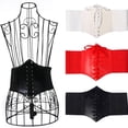 thumbnail image 1 of Limei 1 Pcs Lace-up Leather Corset Waist Belt Elastic Retro Waist Belt for Women Grils, 1 of 7